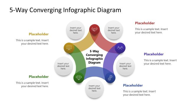 Editable 5-Way Converging Infographic Template Slide