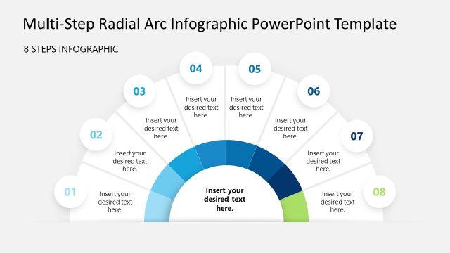 Eight Steps – Multi-step Radial Arc PPT Diagram Template