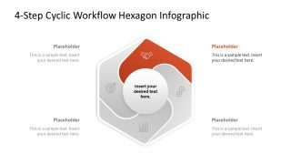 4-Step Hexagon Infographic Template Slide 