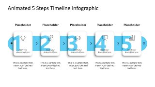 Editable 5 Numbered Steps Process Infographic Slide 