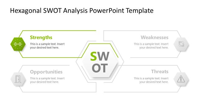 Strengths Slide – Hexagonal SWOT Analysis Diagram Template