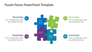 Puzzle Pieces Template with Text and Icons 