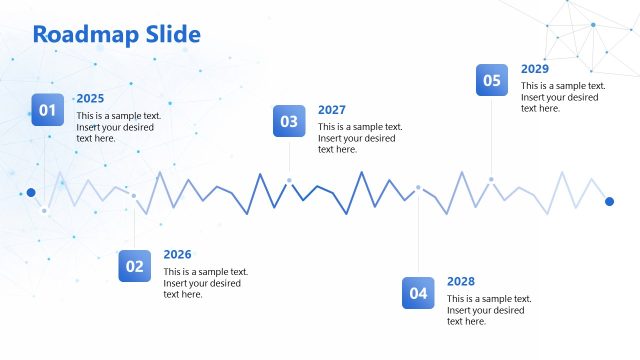 Editable Five Step Roadmap PPT Slide