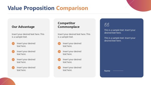 Value Proposition Comparison Slide – Competitor Analysis Template