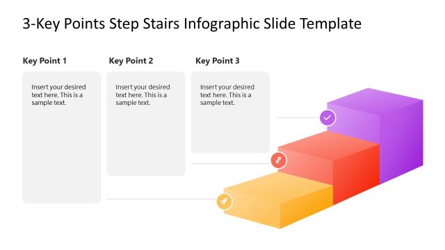 3-Key Points Step Stairs Infographic Slide Template