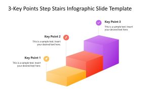 3-Key Points Step Stairs Infographic Template