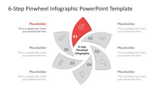 6-Step Pinwheel Infographic Template for Presentation 