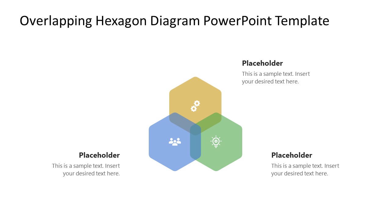 Overlapping Hexagon Diagram Slide PPT Template