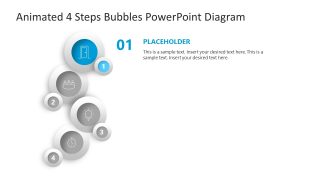 Customizable Animated 4 Steps Bubbles PPT Diagram Template 
