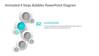 Animated 4 Steps Bubbles PPT Template Slide 