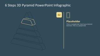 Editable 6 Steps 3D Pyramid Presentation Infographic
