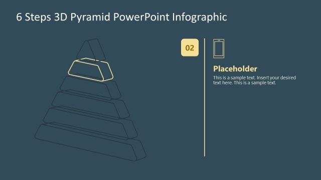6 Steps 3D Pyramid PPT Slide Infographic Diagram
