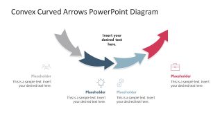 Customizable Convex Curved Arrows PowerPoint Diagram