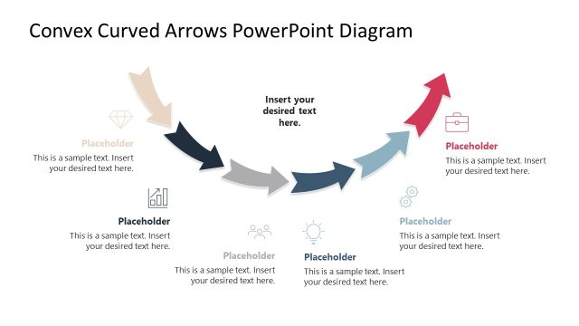 Convex Curved Arrows Slide PPT Diagram