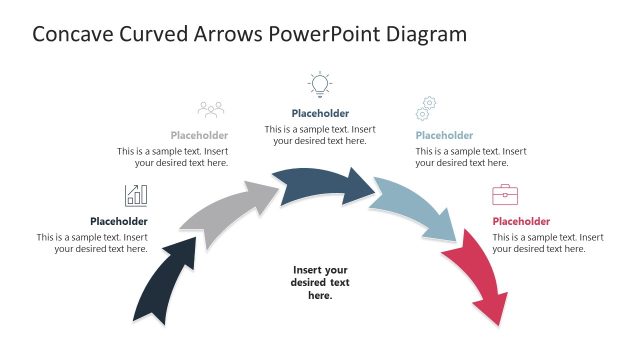 Customizable Concave Curved Arrows PowerPoint Slide