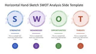 Horizontal Hand-Sketch SWOT Analysis Presentation Template