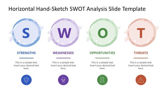 Horizontal Hand-Sketch SWOT Analysis Presentation Template