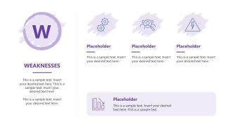 Horizontal Hand-Sketch SWOT Analysis Template for PowerPoint 