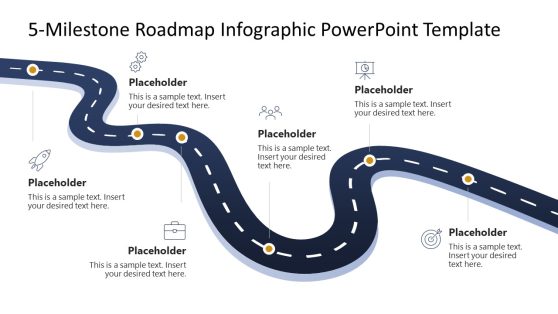 Editable 5-Milestone Roadmap Infographic Template