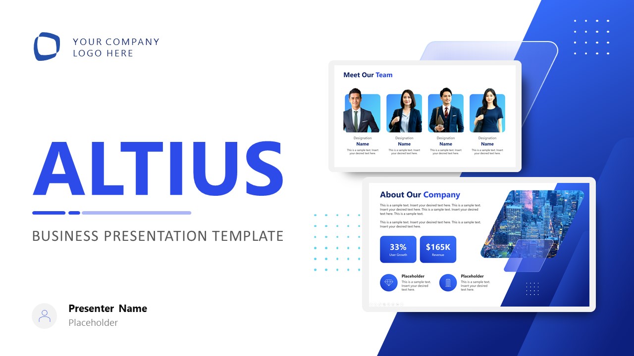 Title Presentation Slide - Altius Business Presentation Layout 