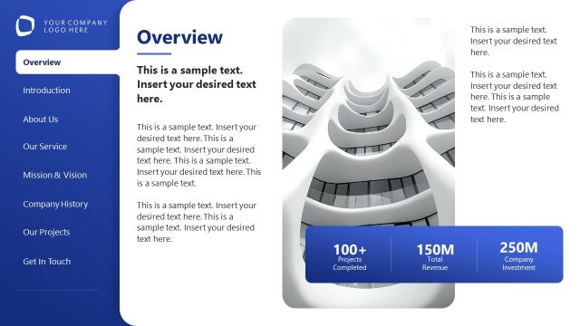 Business Overview Slide – Tabbed-menu Corporate Profile Template