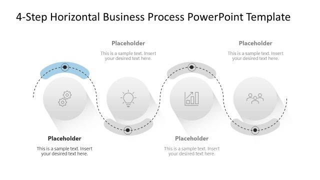 Customizable 4-Step Horizontal Business Process PPT Template
