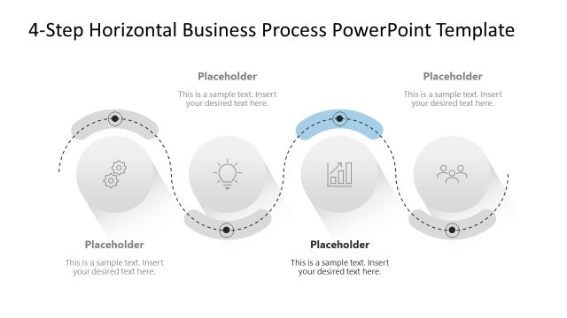 4-Step Horizontal Business Process Infographics Slide