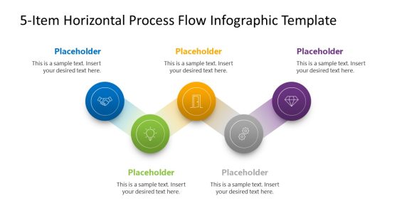 5-Item Horizontal Process Flow Infographic Template for PowerPoint 