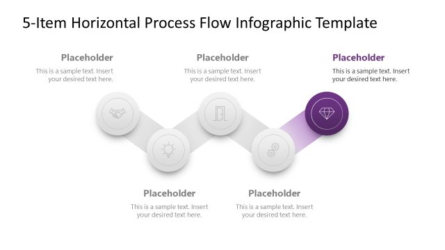 5-Item Horizontal Process Flow Diagram Template