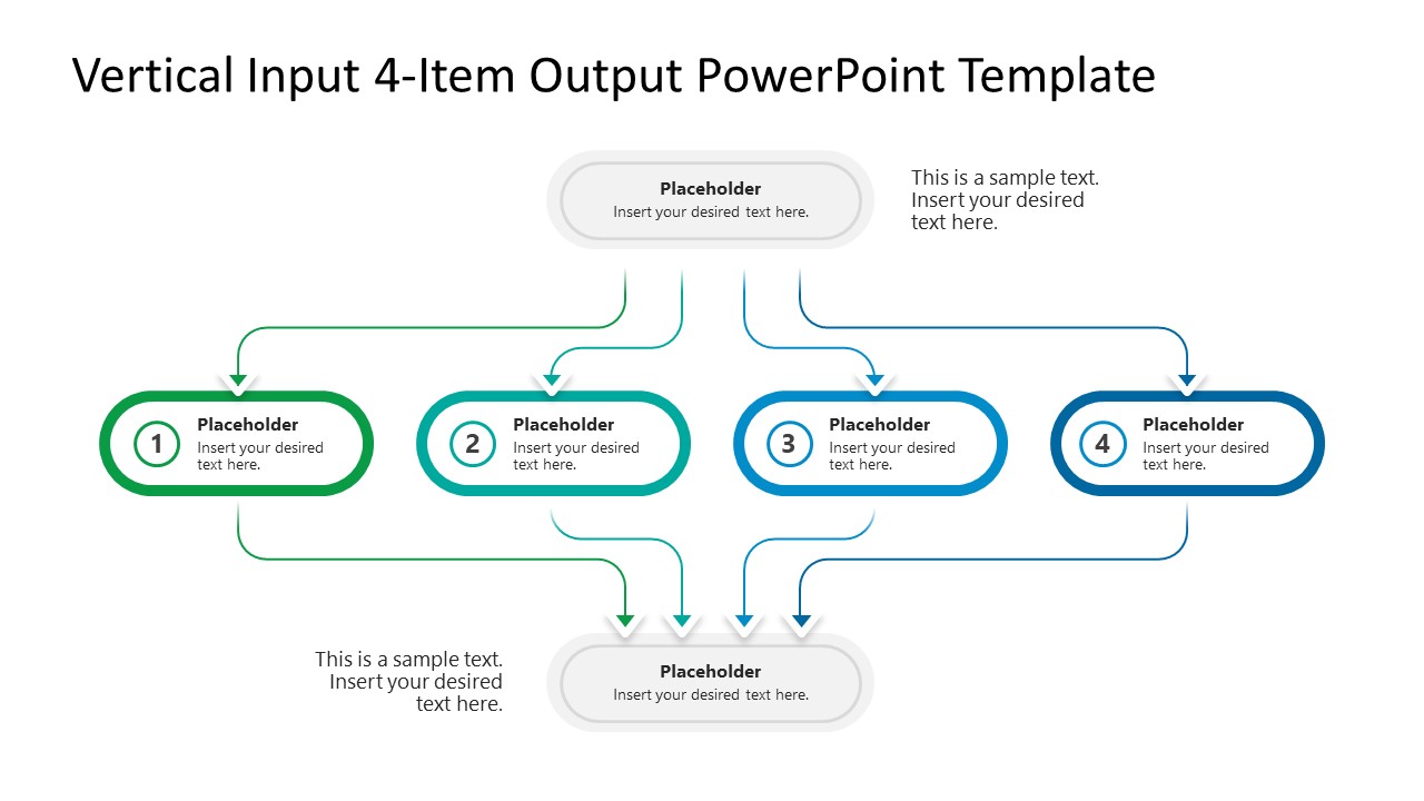 Vertical Input 4-Item Output Presentation Slide 
