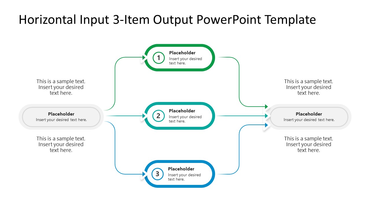 Horizontal Input to 3-Item to Output Presentation Template