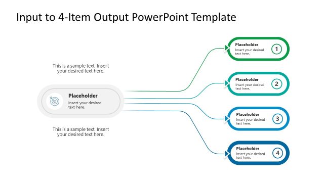 Editable Input to 4-Output PPT Diagram Template