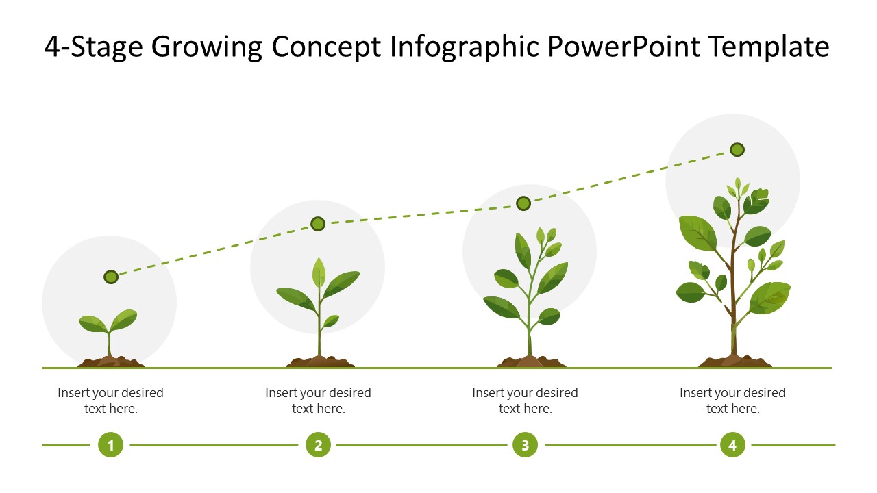Customizable 4-Stage Growing Concept PowerPoint Slide 
