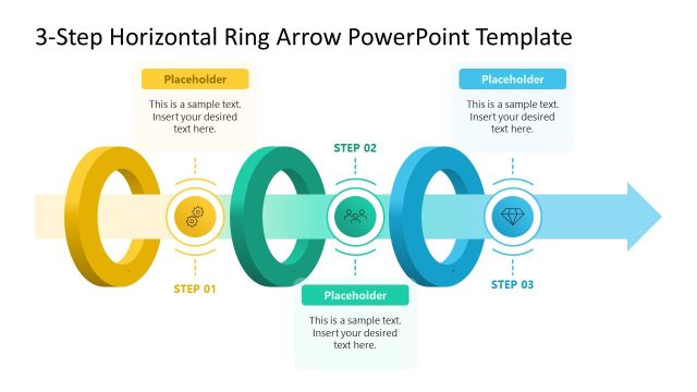 Editable 3-Step Horizontal Ring Arrow Slide Design
