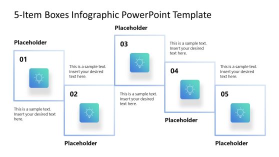 5-Item Boxes Infographic PowerPoint Template