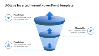 3-Stage Inverted Funnel PPT Diagram Slide 