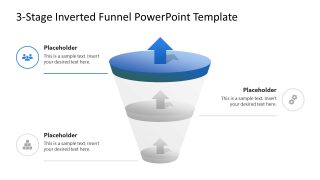 3-Stage Inverted Funnel Template for PowerPoint with Focus Effect 
