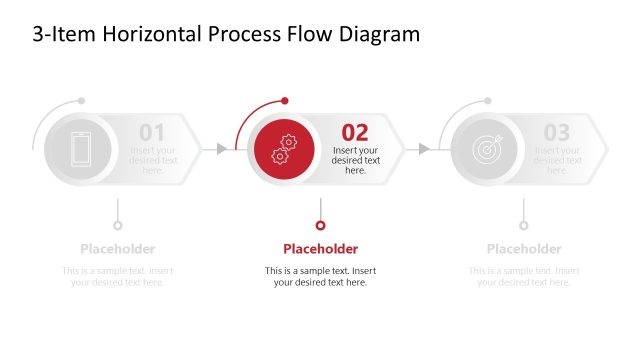 3-Item Horizontal Process Flow Diagram Template