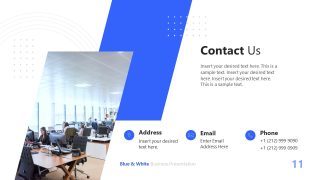 Blue & White Business Slide PPT for Presentation 