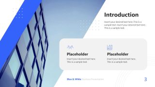 Customizable Blue & White Business PPT Template 