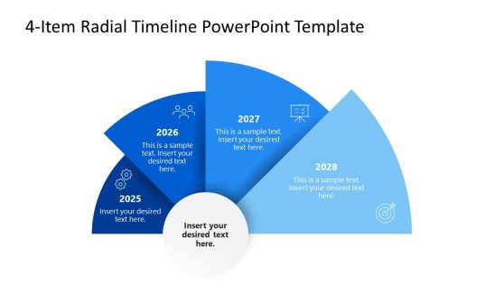 4-Item Radial Timeline Template for PowerPoint