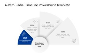 4-Item Radial Timeline Template for Presentation 