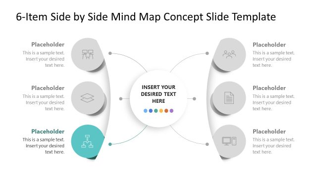 Editable 6-Item Side by Side Mind Map Concept Template