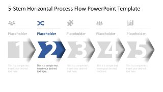 5-Step Horizontal Process Flow Diagram Layout 