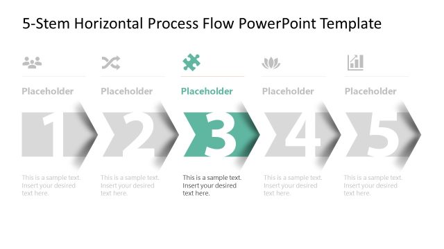 Stage 3 Presentation Slide for 5-Step Horizontal Process Flow Template