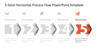 5-Step Horizontal Process Flow Template for Presentation 