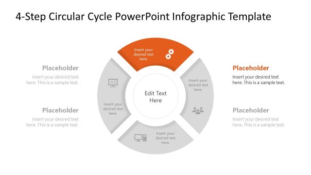 Editable 4-Step Circular Cycle Presentation Infographic Template