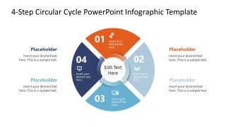 Four Step Circular Diagram with Arrows - 4-Step Circular Cycle Arrows Template 
