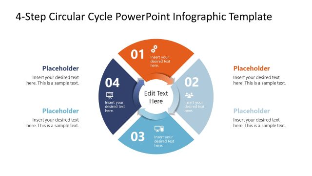 4-Step Circular Cycle Arrows PowerPoint Infographic Template