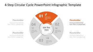 Editable 4-Step Circular Cycle Arrows PPT Design 